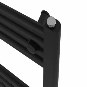 Rinse Bathrooms 800W Electric Heated Warming Towel Rail Bathroom Radiator Black - 1600x600mm