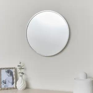 Melody Maison Round Silver Wall Mirror - 40cm x 40cm