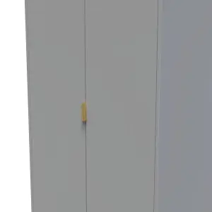 Nashville Ready assembled Contemporary Grey Tall Double Wardrobe (H)1960mm (W)740mm (D)520mm