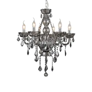 Interiors by Premier Murano Smoked Chrome/ Crystal Chandelier