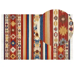 Wool Kilim Area Rug 160 x 230 cm Multicolour JRARAT