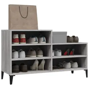 Berkfield Shoe Cabinet Grey Sonoma 102x36x60 cm Engineered Wood