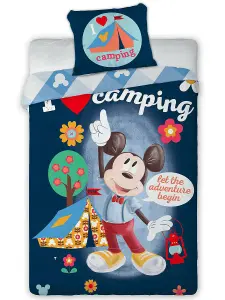 Mickey Mouse Camping 100% Cotton Single Duvet Cover Set - European Size