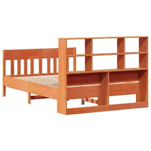 Berkfield Bed Frame without Mattress Wax Brown 160x200 cm Solid Wood Pine