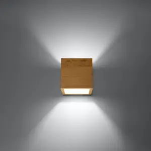 Quad Wood Natural 1 Light Classic Wall Light