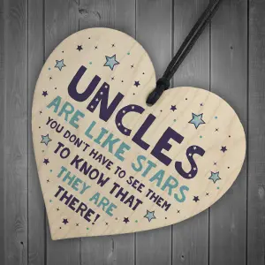 Red Ocean Novelty Uncle Gift From Niece Nephew Uncle Birthday Christmas Gift Wood Heart Plaque