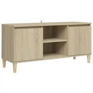 vidaXL TV Cabinet with Solid Wood Legs Sonoma Oak 103.5x35x50 cm