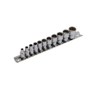 11pc 1/4" Drive Multi-Fit Socket Set - Sizes 4mm - 14mm (Neilsen CT3749)