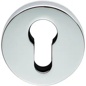 52mm Euro Profile Escutcheon Concealed Fix Polished Chrome Keyhole Cover