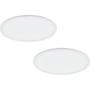 2 PACK 450mm Modern Ceiling Light White Slim Round Low Profile 28W LED 4000K