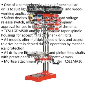 12-Speed Bench Pillar Drill with 370W Motor and Safety Features