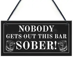 Funny Bar Sign For Home Hanging Garden Pub Plaque Gin Wine Gift