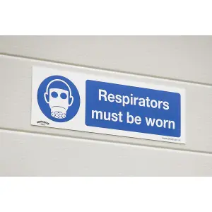 Sealey Mandatory Safety Sign Respirators Must Be Worn Rigid Plastic x10 SS56P10