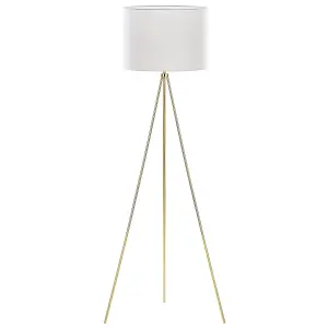 Tripod Floor Lamp White with Gold VISTULA