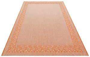 Orange Bordered Modern Easy To Clean Rug For Dining Room-160cm x 230cm