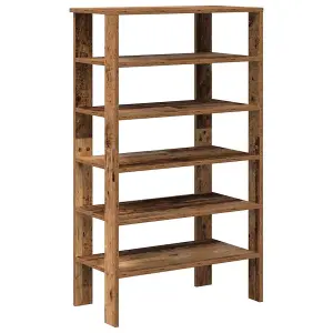 Berkfield Shoe Rack Old Wood 61x32x105 cm Engineered Wood