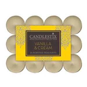 24 Scented Tealights Vanilla Cream