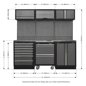 Sealey Superline Pro 2.04m Storage System Stainless Steel Worktop APMSSTACK12SS