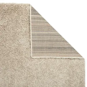 Modern Easy to Clean Light Beige Plain Shaggy Rug for Dining Rug-200cm X 285cm