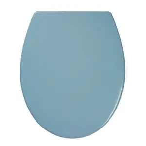 Cooke & Lewis Diani Blue Round Soft close Toilet seat