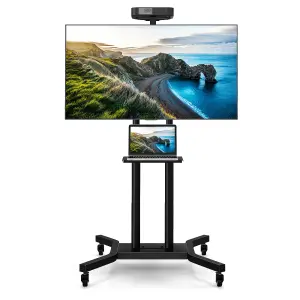 COSTWAY Mobile TV Stand Portable Television Stand for 32-70 Inch TVs & Monitors