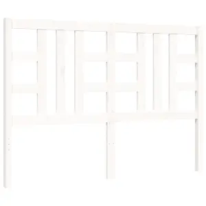 Berkfield Bed Frame with Headboard White King Size Solid Wood