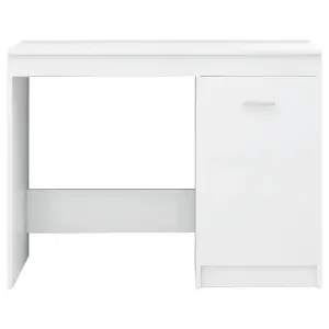 Berkfield Desk High Gloss White 140x50x76 cm Engineered Wood