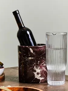 Interiors by Premier Red Marble Wine Cooler, Long-lasting Outdoor Ice Bucket, Easy to Assemble Outdoor Bucket