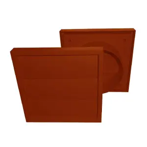 Terracotta Gravity Square Extractor Air Vent and Back Draught Shutter 4 Inch Ducting