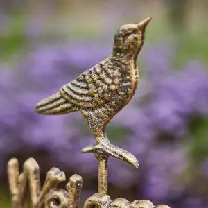 Vintage Standing Welcome Garden Stake with Bird Garden Ornament