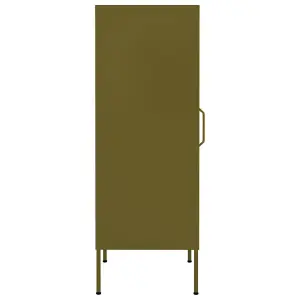 Berkfield Storage Cabinet Olive Green 42.5x35x101.5 cm Steel