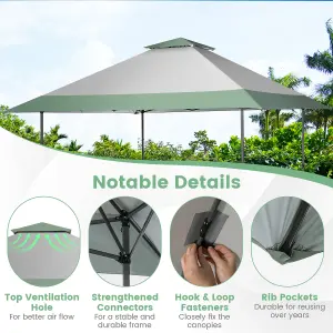 Costway 4M x 4M Gazebo Pop up Canopy Tent Sun Shelter w/ Wheeled Bag