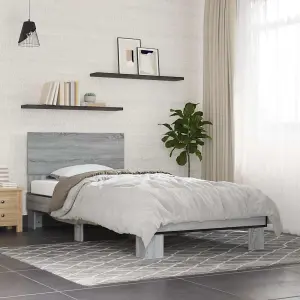 Berkfield Bed Frame without Mattress Grey Sonoma 90x190 cm Single