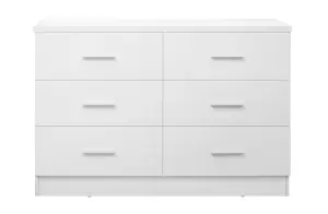 REFLECT XL 6 Drawer Chest of Drawers in Gloss White Fronts and Matt White Carcass