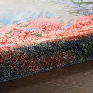 Multicolor Luxurious Modern Floral Optical/ (3D) Rug Easy to clean Living Room and Bedroom-160cm X 226cm