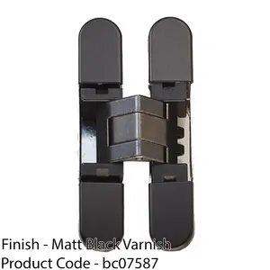 3D Adjustable Concealed Cabinet Hinge - 180 Degree Opening Wardrobe MATT BLACK