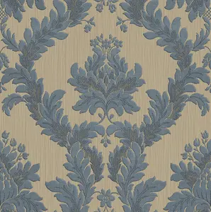 Galerie Ornamenta 2 Dark Beige Grey Classic Damask Embossed Wallpaper