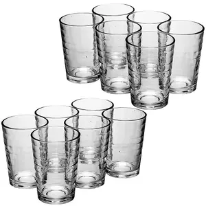 Queensway Home & Dining 200ml 12 Pcs London Drinking Glasses Sets Glassware Patterned Water Cup Juice Cocktail Tumbler