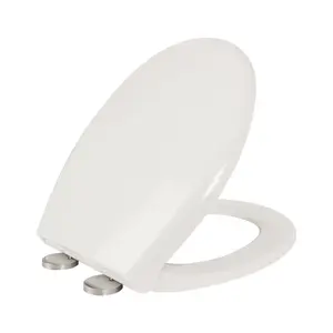 Cooke & Lewis Serina White Raised Soft close Toilet seat