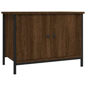 Berkfield TV Cabinet with Doors Brown Oak 60x35x45 cm Engineered Wood