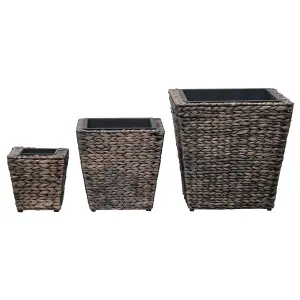 Berkfield Garden Raised Beds 3 pcs Water Hyacinth Brown