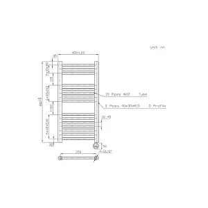 Right Radiators Prefilled Thermostatic Electric Heated Towel Rail Straight Ladder Warmer Rads - Black 800x400 mm