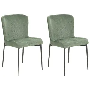 Set of 2 Dining Chairs ADA Dark Green