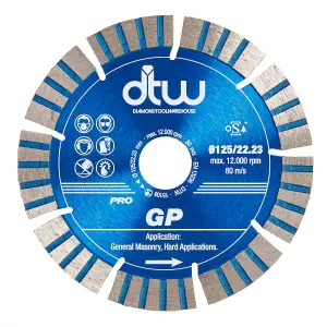 DTW Pro GP Diamond Blade 125mm/5" X 22.23