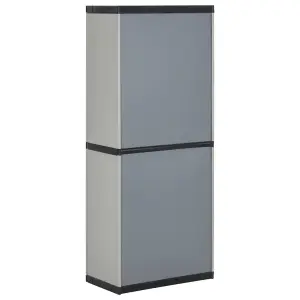 Berkfield Garden Storage Cabinet with 3 Shelves Grey&Black 68x40x168 cm