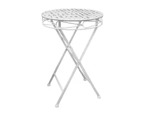 ROMANCE 60cm Round Antique White Folding Bistro Table