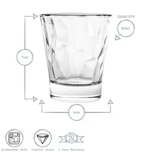 Bormioli Rocco - Diamond Shot Glasses - 80ml - Pack of 6