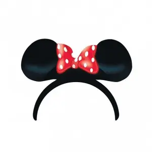 Disney Ears & Bow Minnie Mouse Party Favour (Pack of 4) Black/Red (One Size)