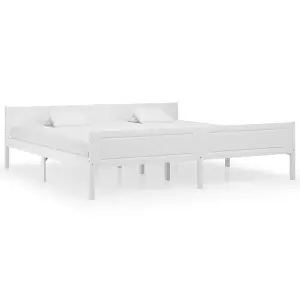 Berkfield Bed Frame Solid Pinewood White 200x200 cm