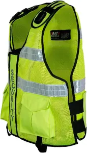 RAC3 High Visibility Security Vest - Multi-Pocket, Body Camera Mount, Breathable Mesh - Fits Up to 5XL ( Yellow )